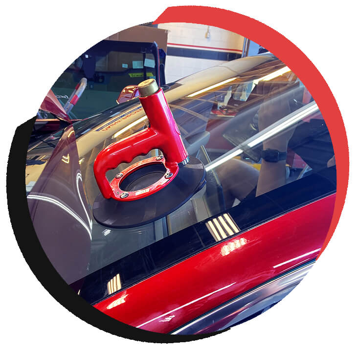 windshield tool on a windshield