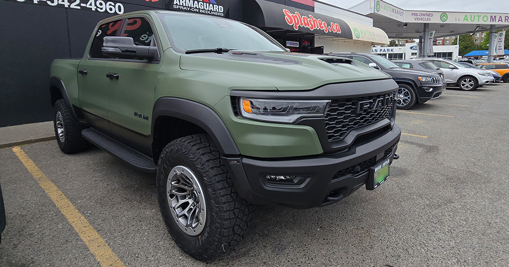 truck satin green colour ppf